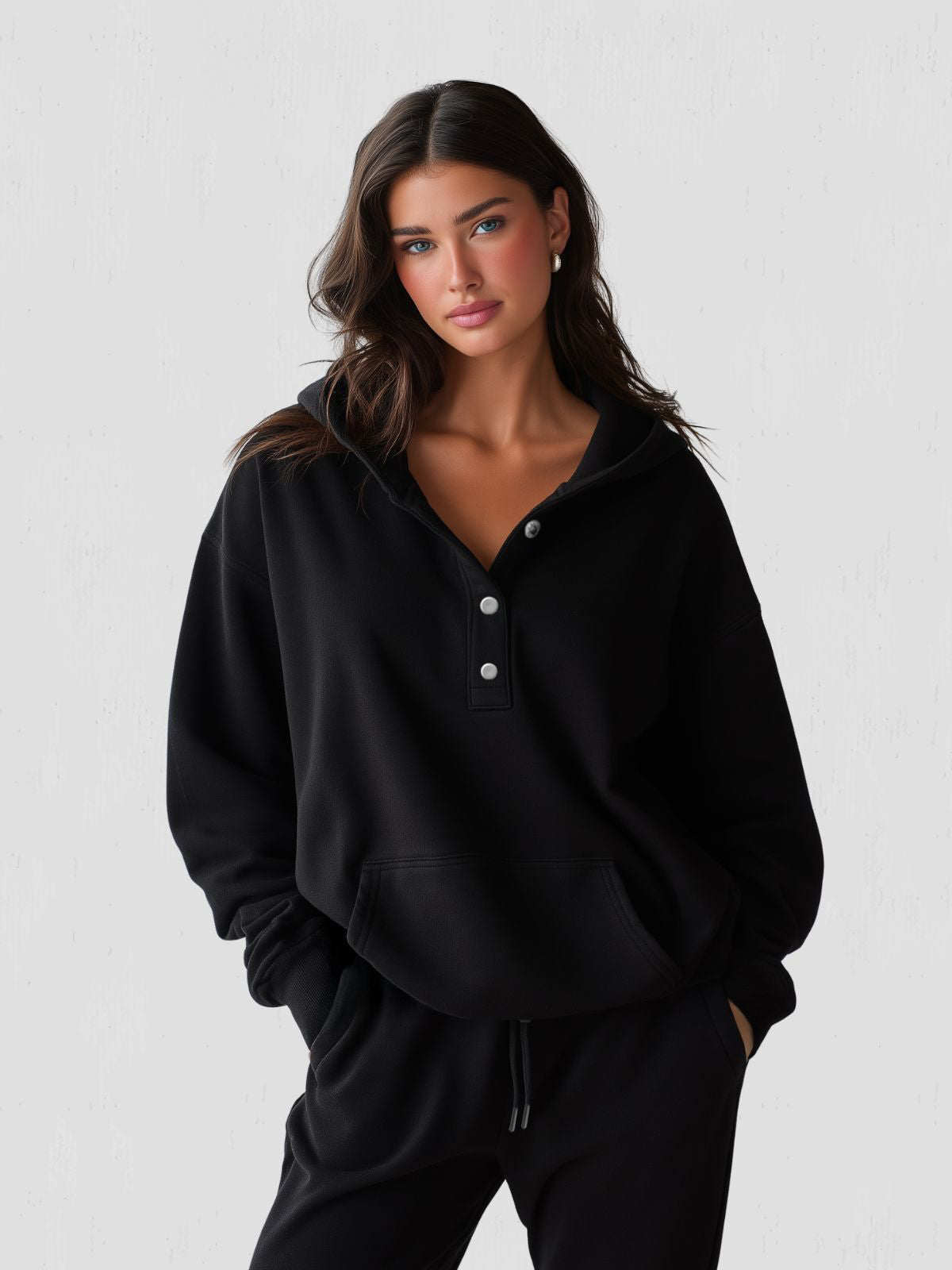 Oversized Snap-Fit Hoodie
