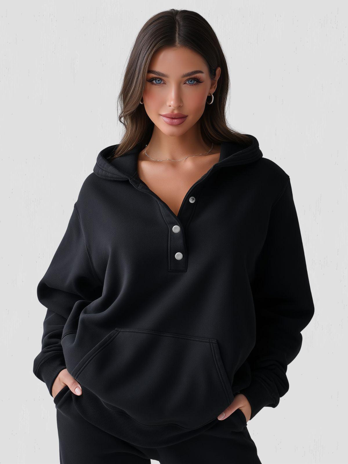 Oversized Snap-Fit Hoodie